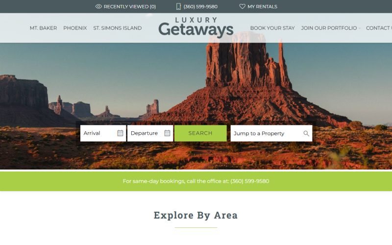 Luxury Getaways website